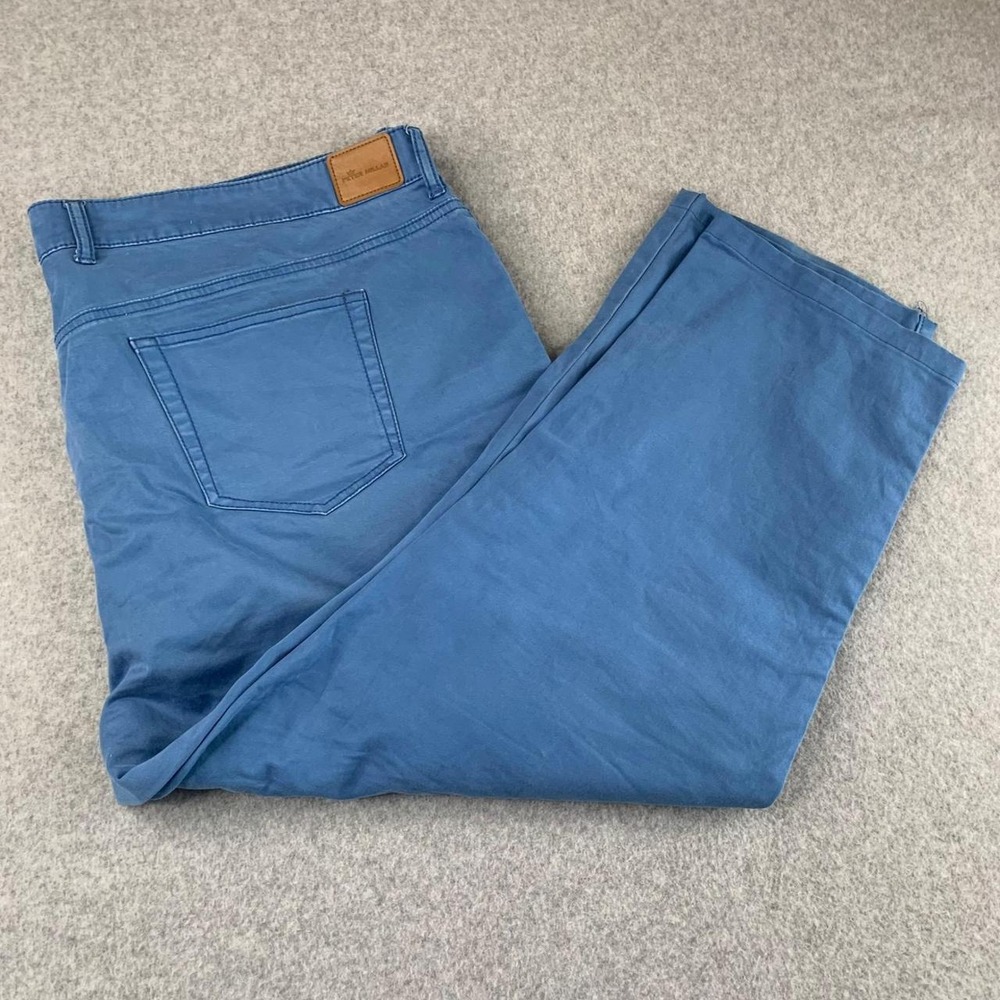 Peter Millar Pants Mens 44 Blue Five Pocket Cotton Blend Straight Leg Casual